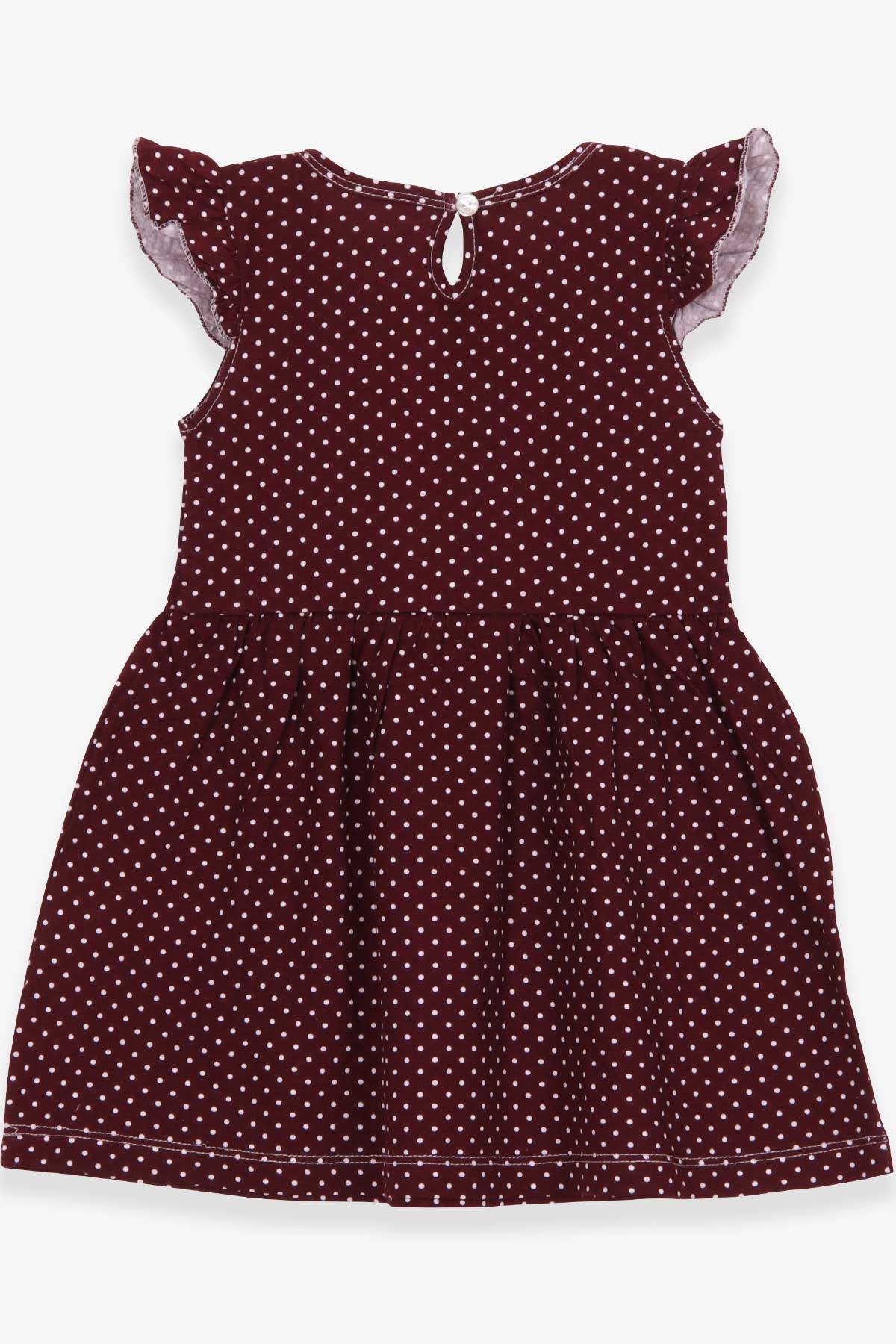 Breeze Kız Çocuk Elbise Puantiye Desenli Bordo (4-9 Yaş)