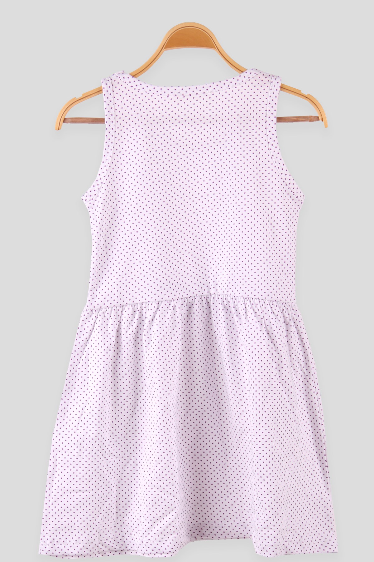 Breeze Kız Çocuk Elbise Puantiyeli Fiyonklu Mor (6-10 Yaş)