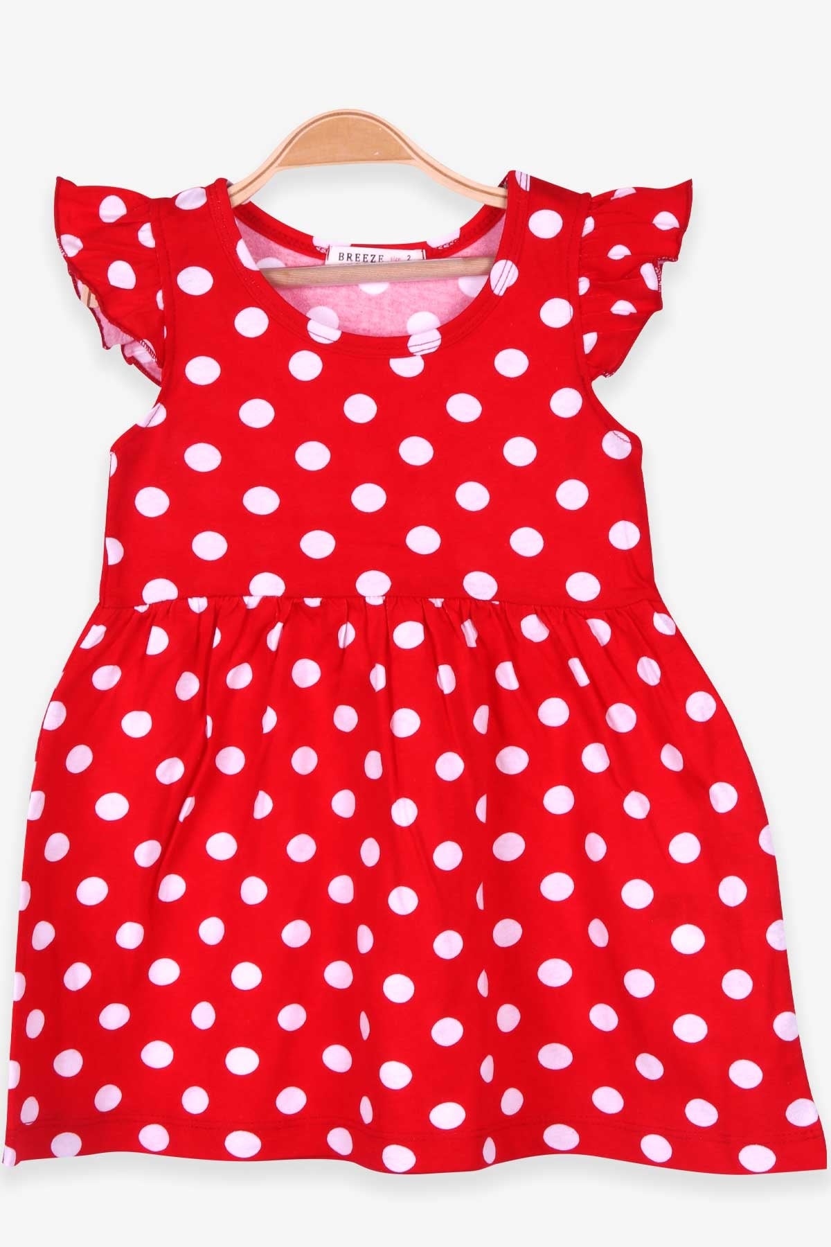 Breeze Kız Çocuk Elbise Puantiyeli Kırmızı (2-6 Yaş)