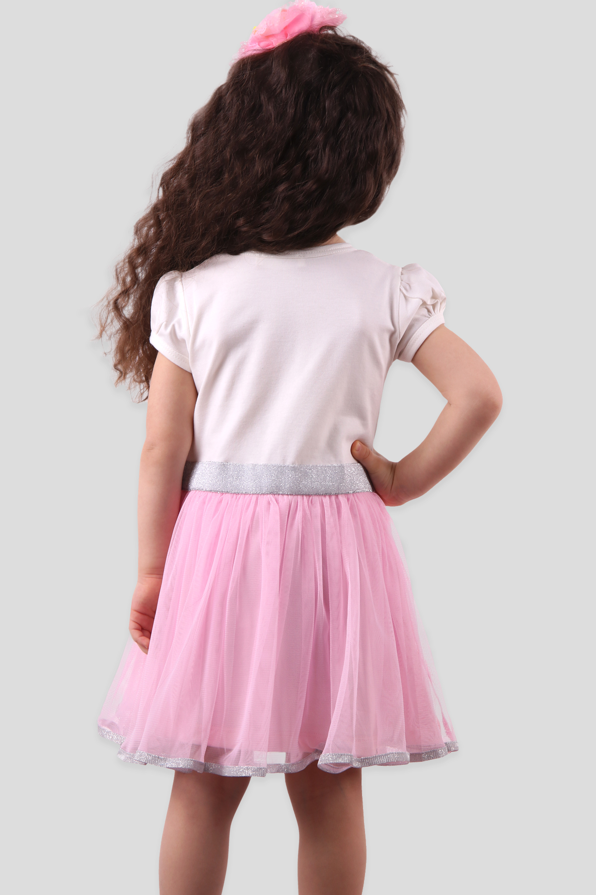 Breeze Kız Çocuk Elbise Pullu Çilekli Pembe (3-8 Yaş)