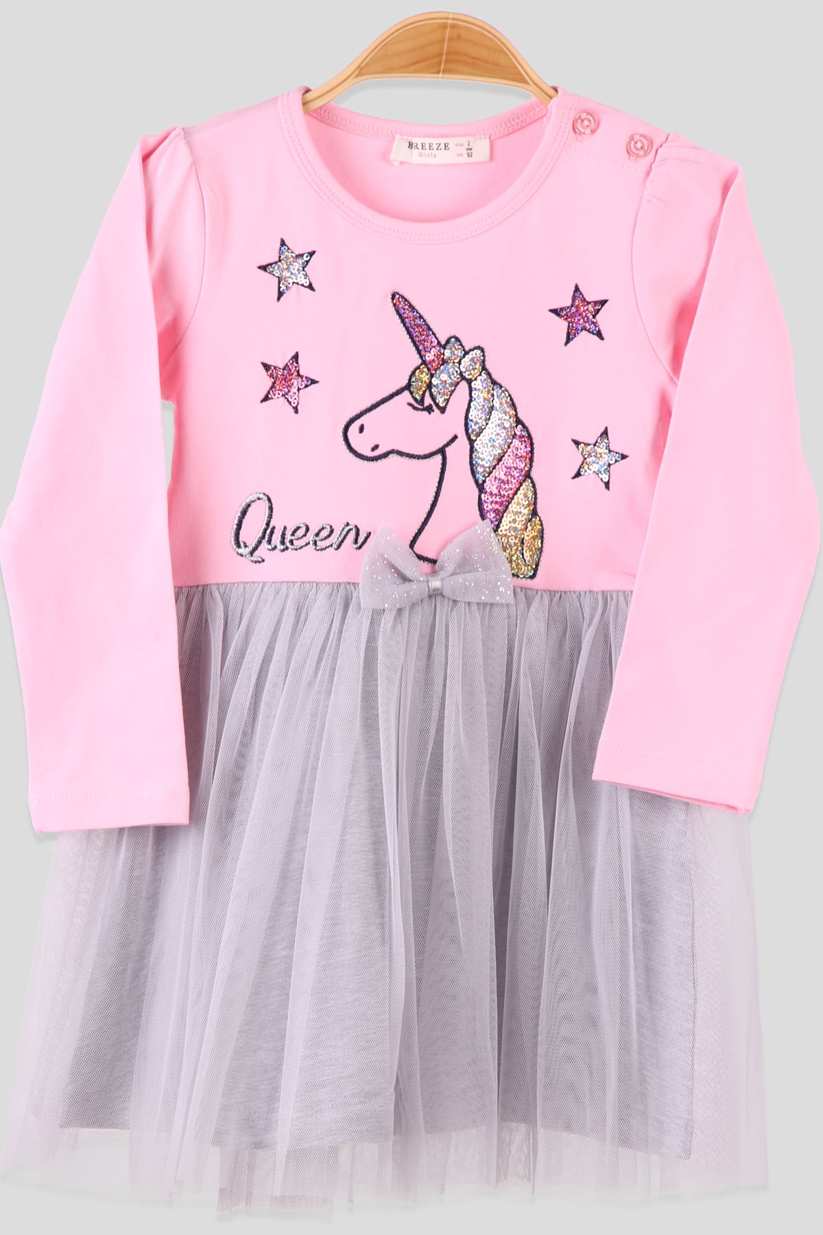 Breeze Kız Çocuk Elbise Pullu Unicornlu  Pembe (2-6 Yaş)