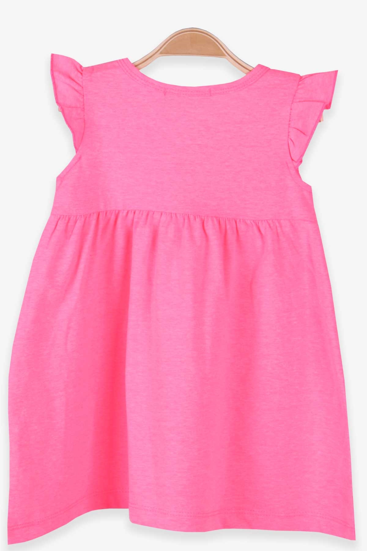 Breeze Kız Çocuk Elbise Tavşan Nakışlı Neon Pembe (1.5-5 Yaş)