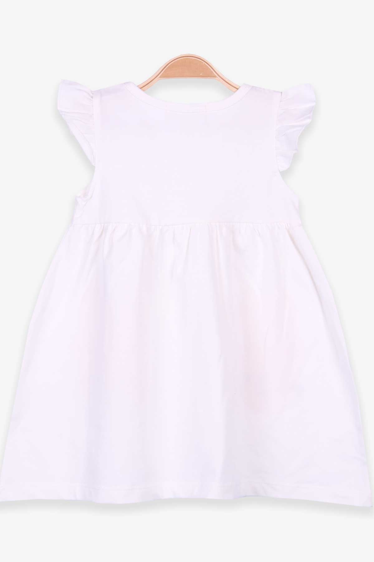 Breeze Kız Çocuk Elbise Tavşan Nakışlı Ekru (1.5-5 Yaş)
