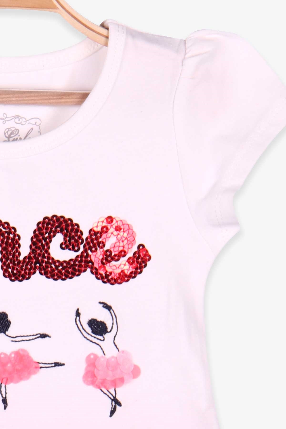Breeze Kız Çocuk Elbise Tüllü Balerin Yapan Kız Nakışlı Ekru (3-8 Yaş)