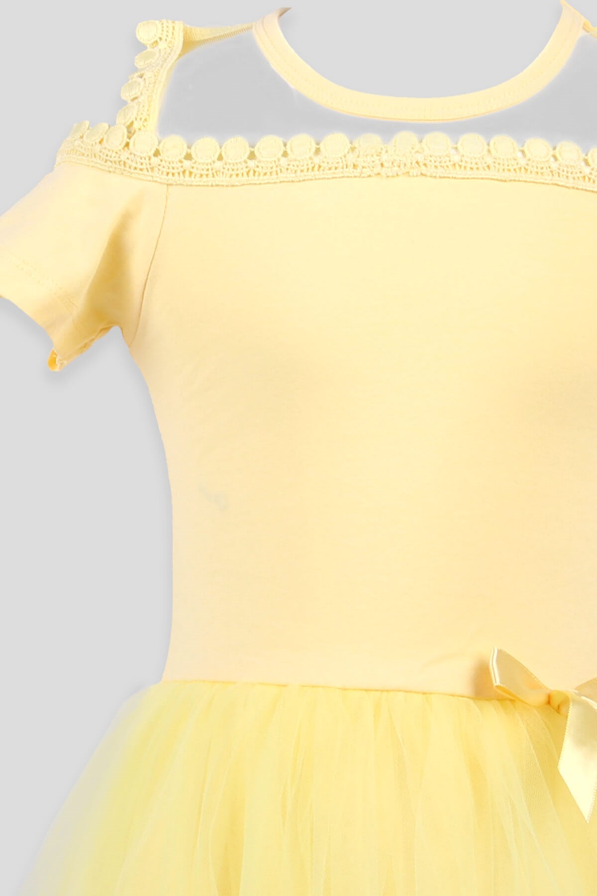 Breeze Kız Çocuk Elbise Tüllü Sarı (5-10 Yaş)