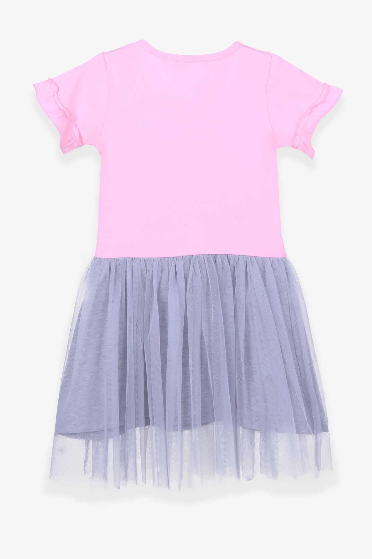 Breeze Kız Çocuk Elbise Unicorn Baskılı Pudra (5-10 Yaş)