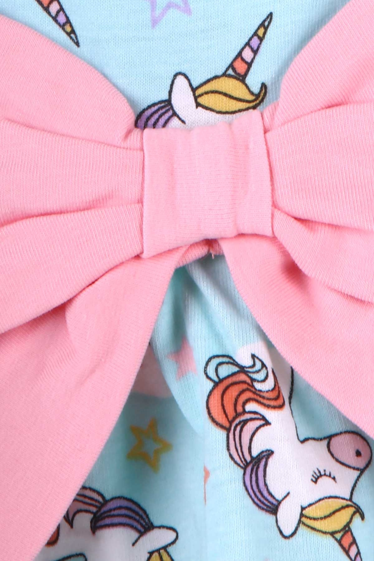 Breeze Kız Çocuk Elbise Unicorn Desenli Su Yeşili (1.5-5 Yaş)