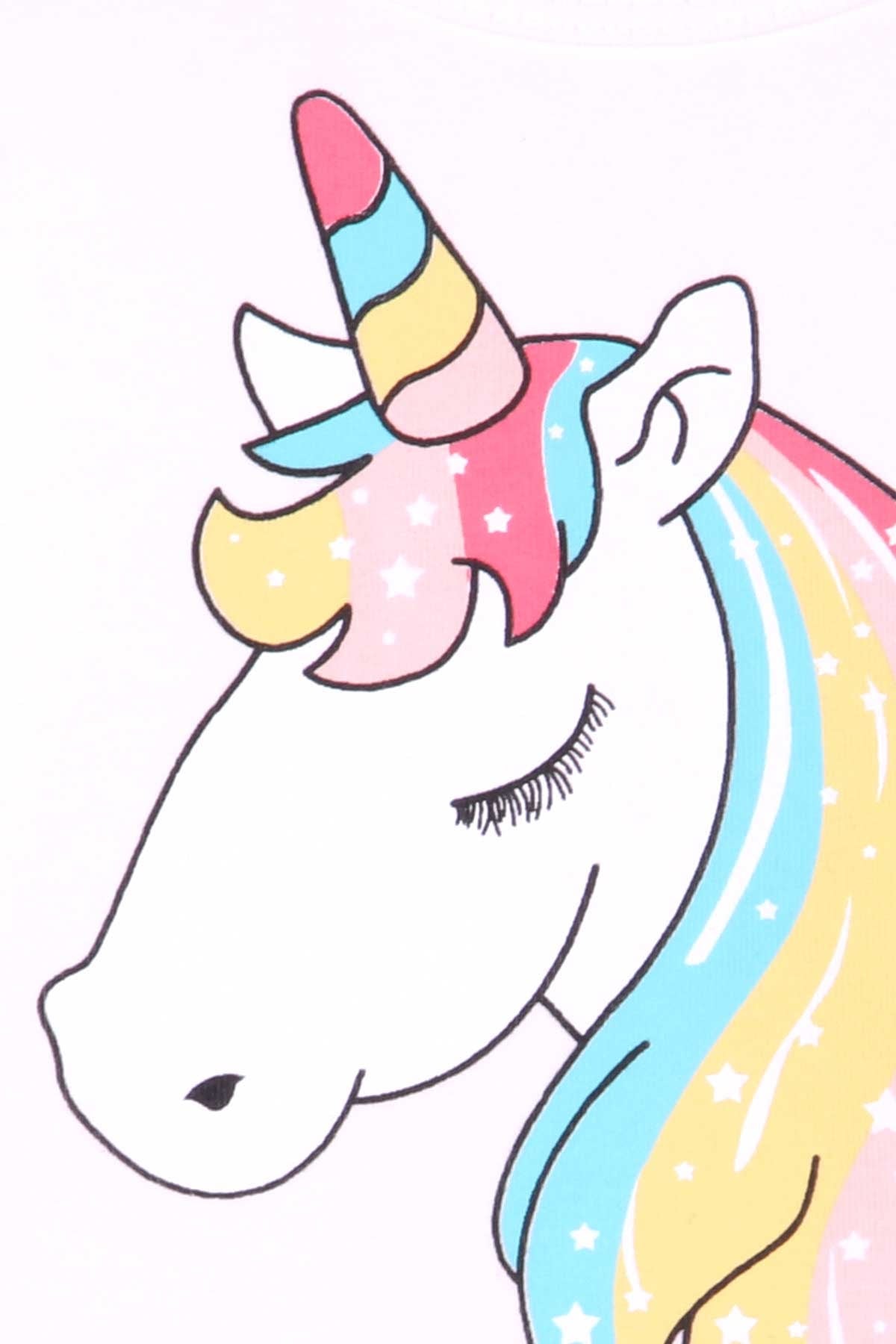 Breeze Kız Çocuk Elbise Unicorn Ekru (3-8 Yaş)