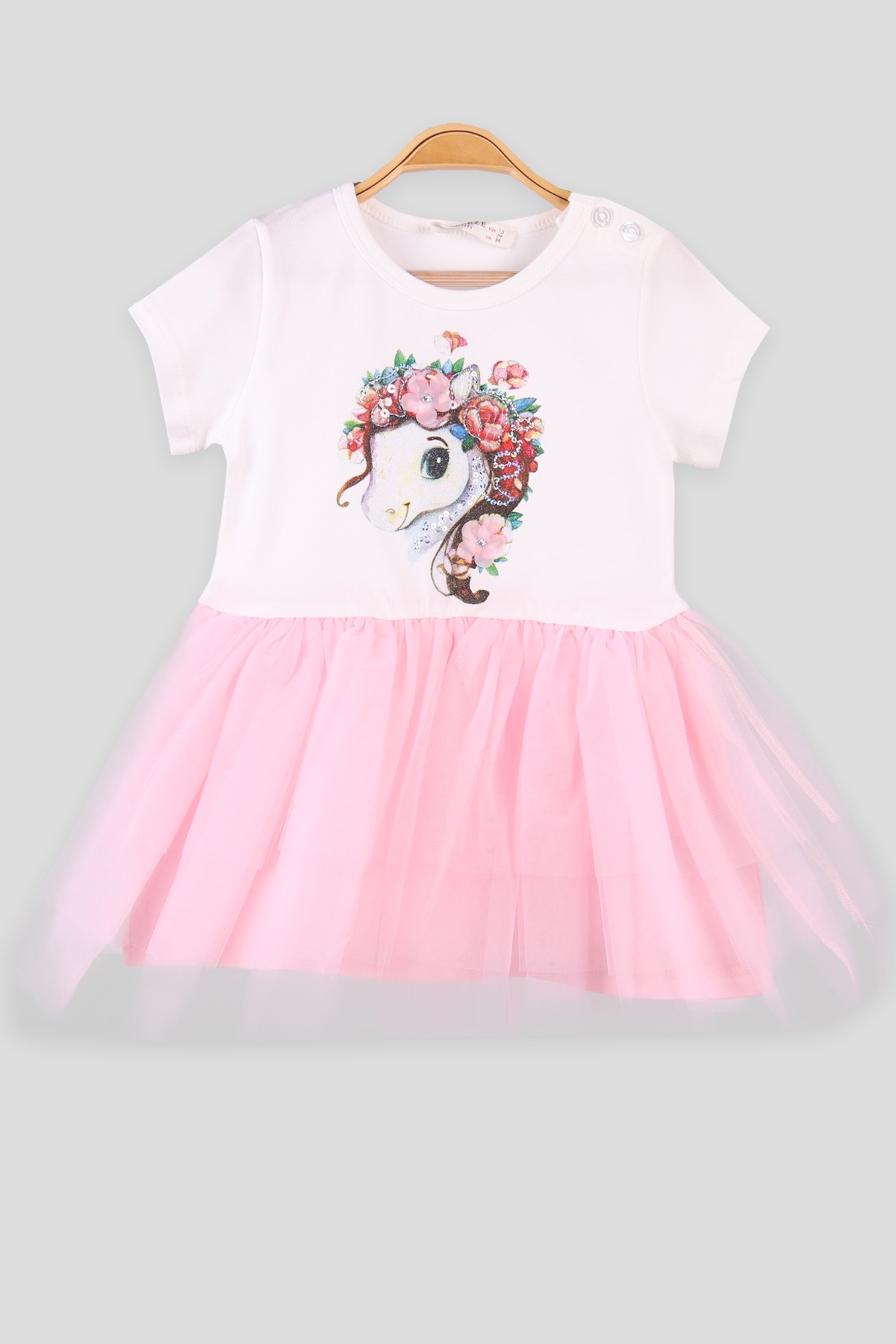Breeze Kız Çocuk Elbise Unicorn Pembe (1.5-5 Yaş)