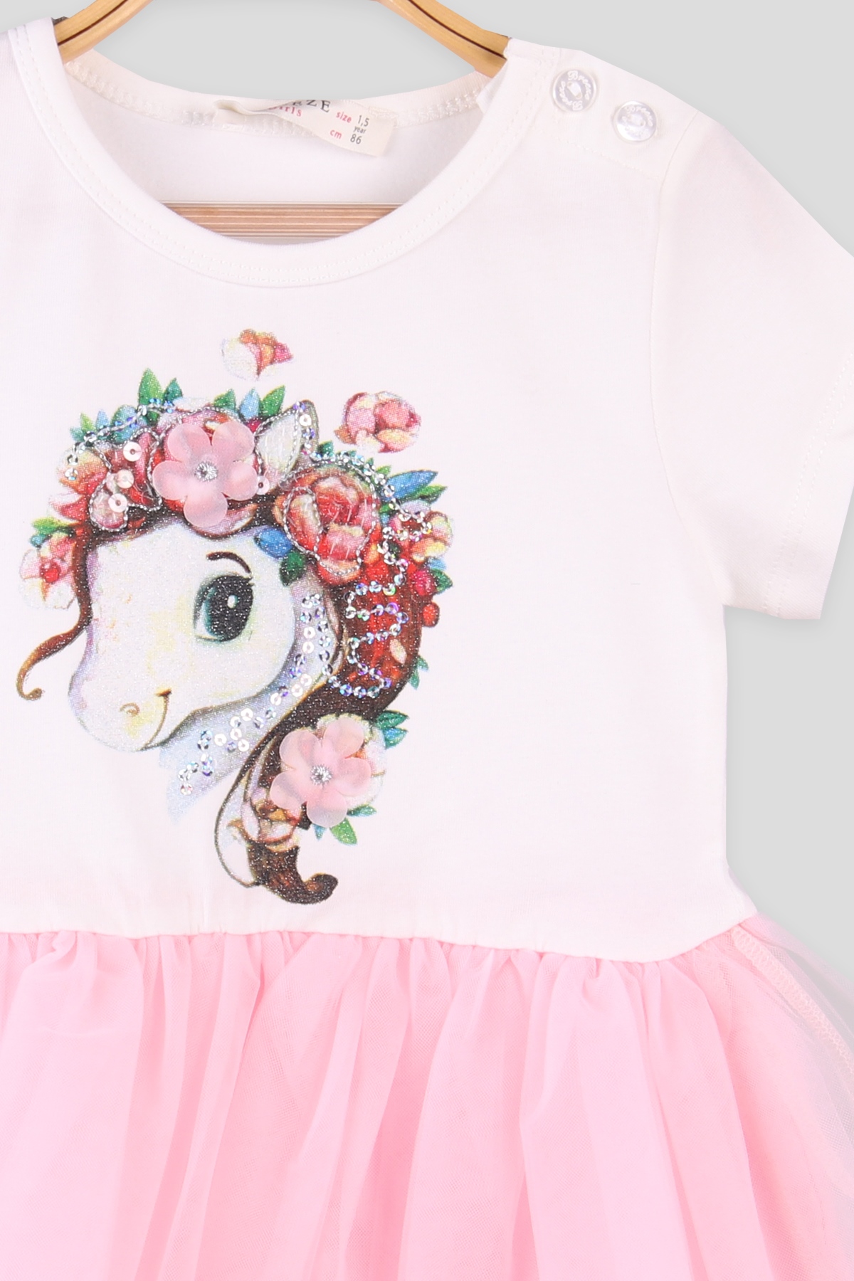 Breeze Kız Çocuk Elbise Unicorn Pembe (1.5-5 Yaş)