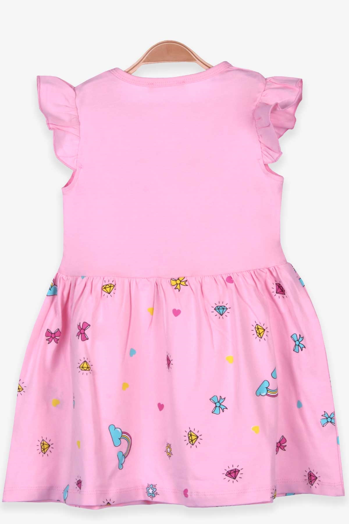 Breeze Kız Çocuk Elbise Unicorn Pudra (3-8 Yaş)