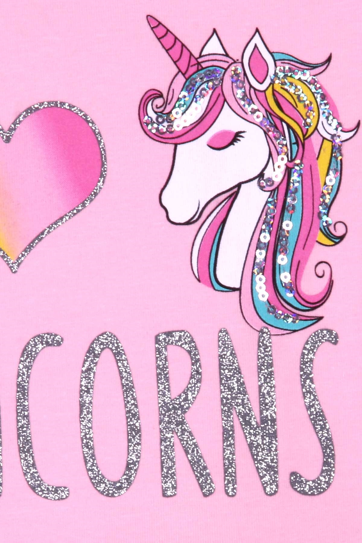 Breeze Kız Çocuk Elbise Unicorn Pudra (3-8 Yaş)