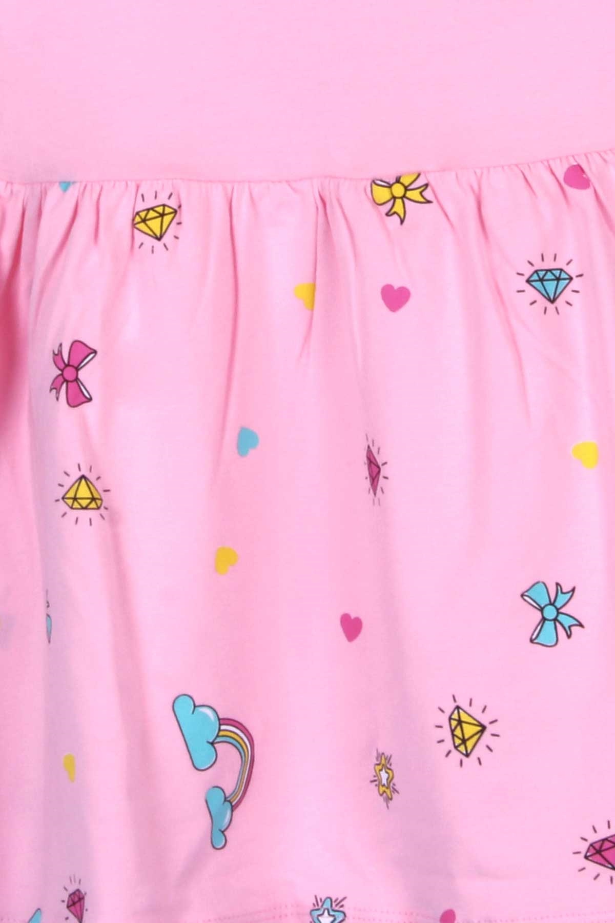 Breeze Kız Çocuk Elbise Unicorn Pudra (3-8 Yaş)
