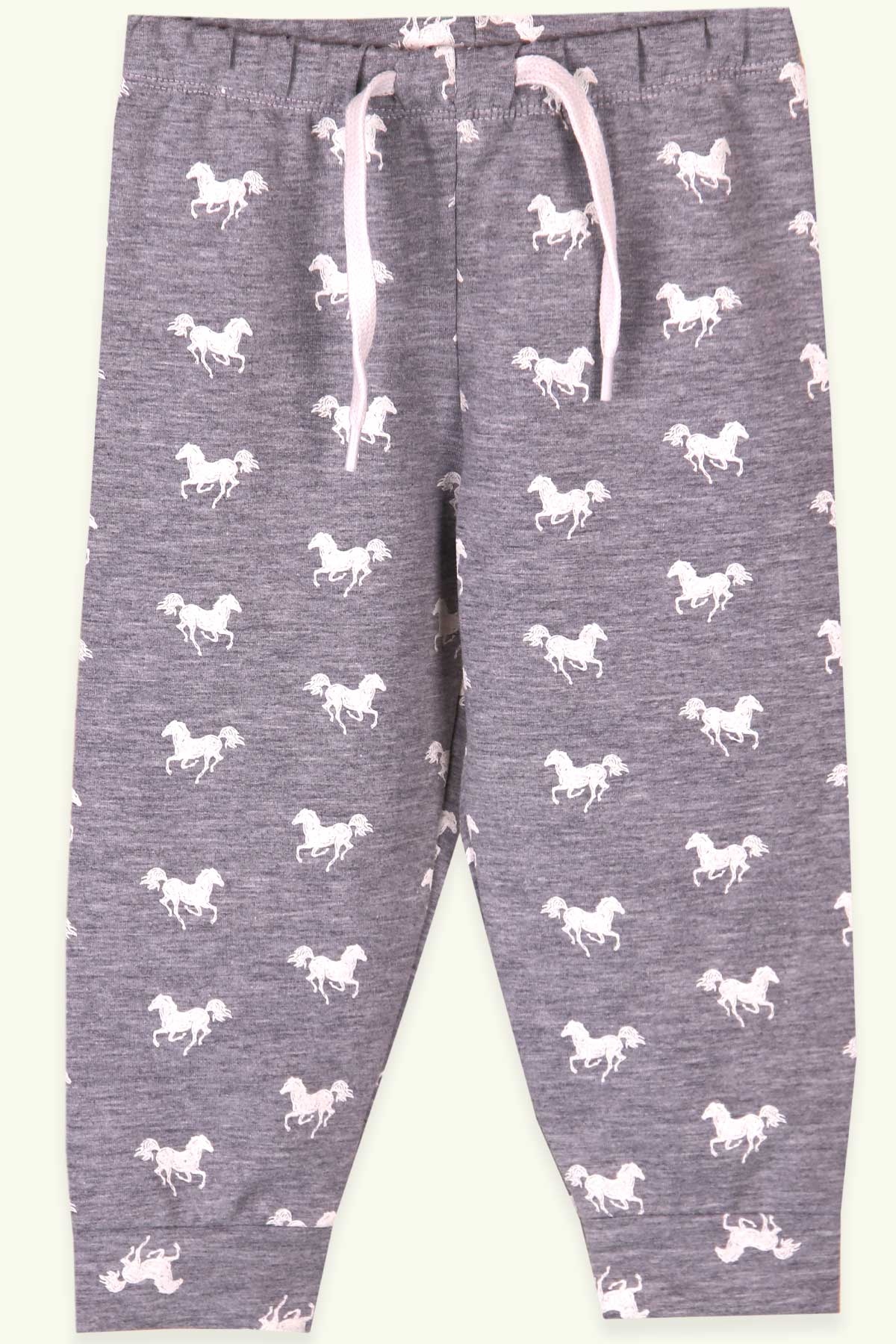 Breeze Kız Çocuk Eşofman Altı At Baskılı Gri (1.5-5 Yaş)
