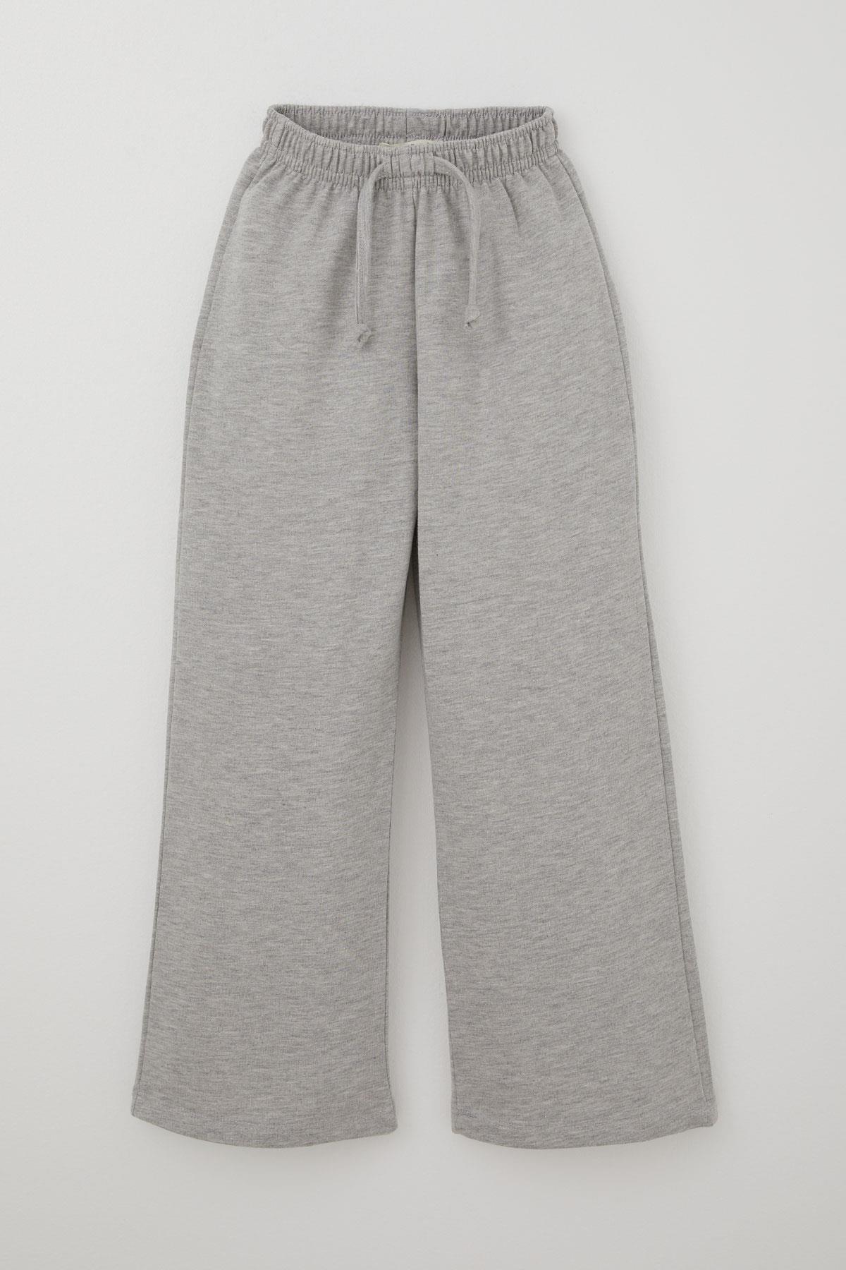 Breeze Kız Çocuk Eşofman Altı Bağcık Aksesuarlı Beli Lastikli Açık Gri Melanj (5-9 Yaş)