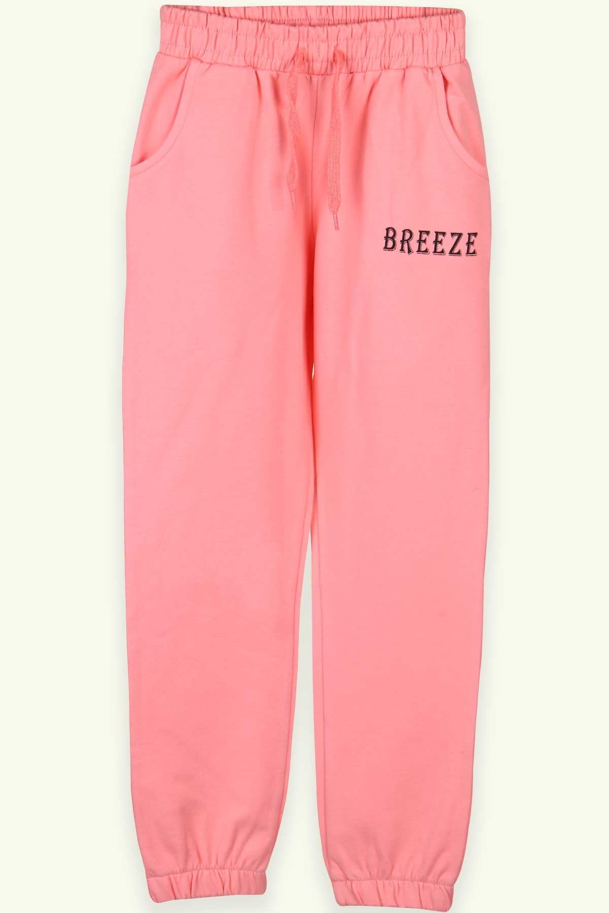 Breeze Kız Çocuk Eşofman Altı Baskılı Somon (8-14 Yaş)