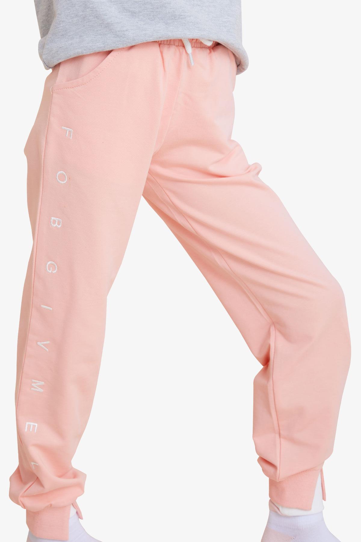 Breeze Kız Çocuk Eşofman Altı Baskılı Somon (8-14 Yaş)