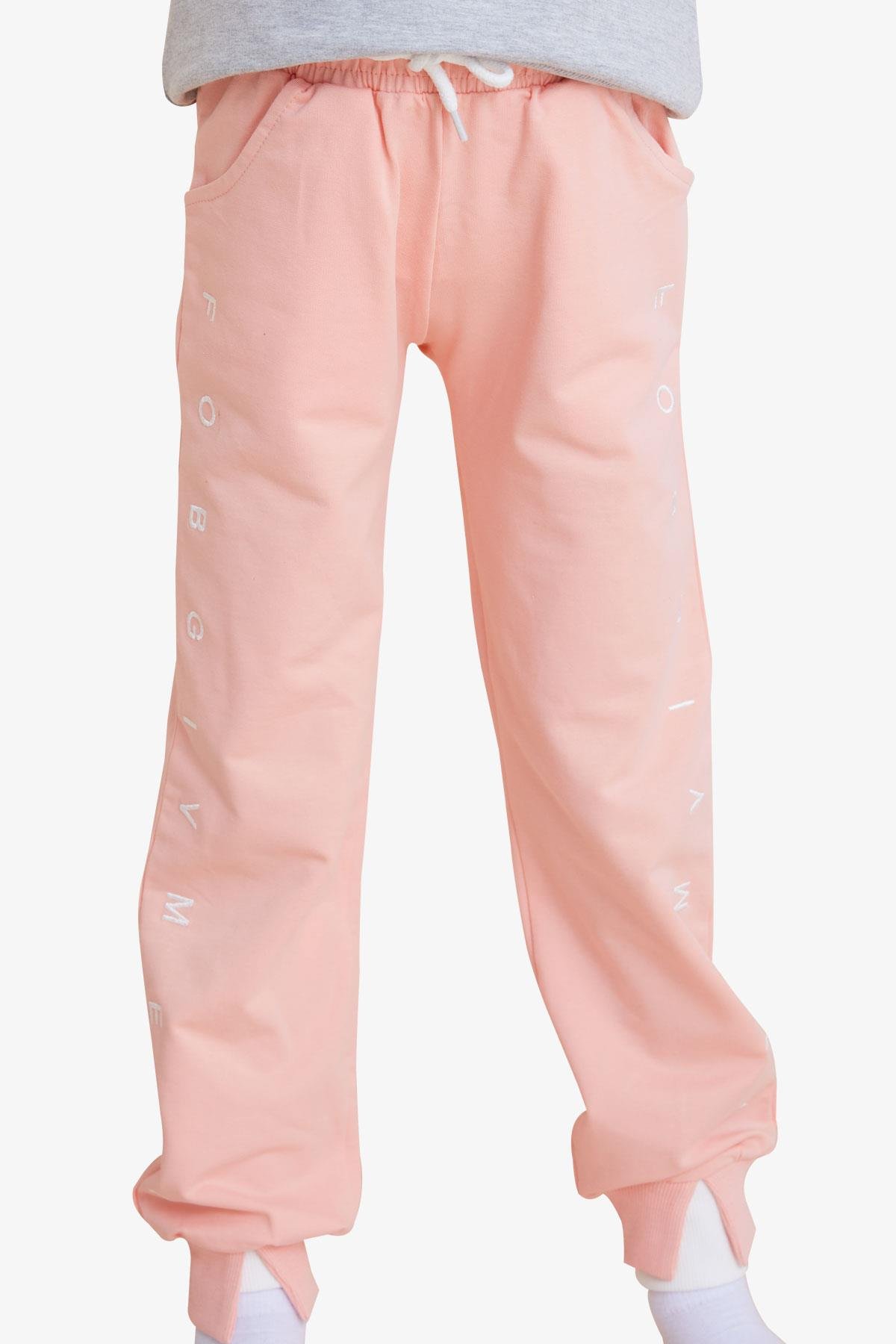 Breeze Kız Çocuk Eşofman Altı Baskılı Somon (8-14 Yaş)