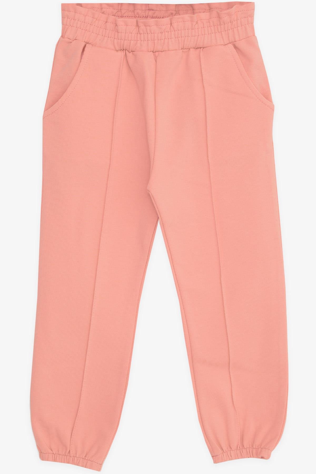 Breeze Kız Çocuk Eşofman Altı Beli Lastikli Cepli Somon (1-4 Yaş)