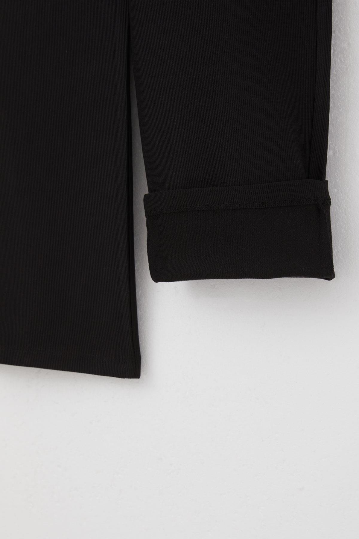 Breeze Kız Çocuk Eşofman Altı Beli Lastikli Cepli Armalı Siyah (6-11 Yaş)