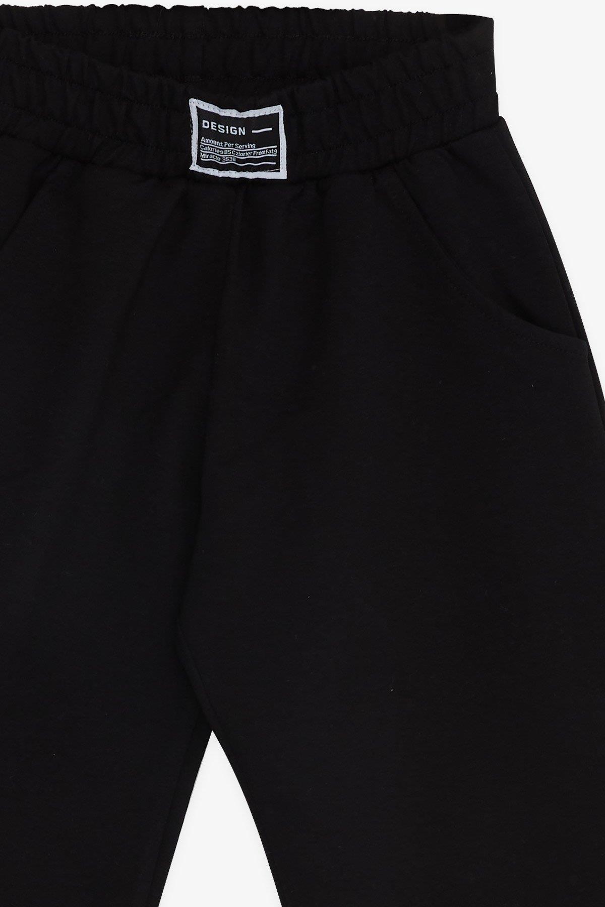 Breeze Kız Çocuk Eşofman Altı Paçası Yırtmaçlı Siyah (8-10 Yaş)