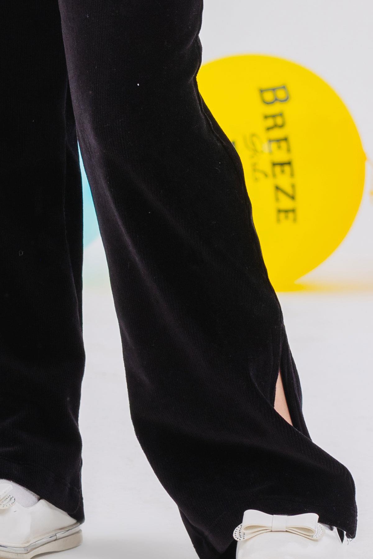 Breeze Kız Çocuk Eşofman Altı Paçası Yırtmaçlı Siyah (8-10 Yaş)