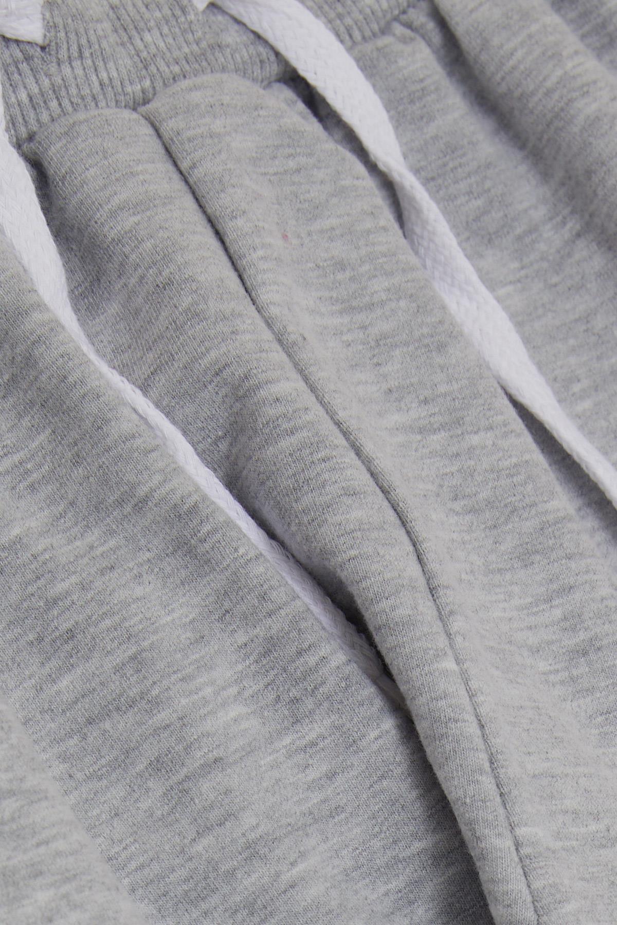 Breeze Kız Çocuk Eşofman Altı Sevimli Ayıcık Nakışlı Açık Gri Melanj (1-4 Yaş)