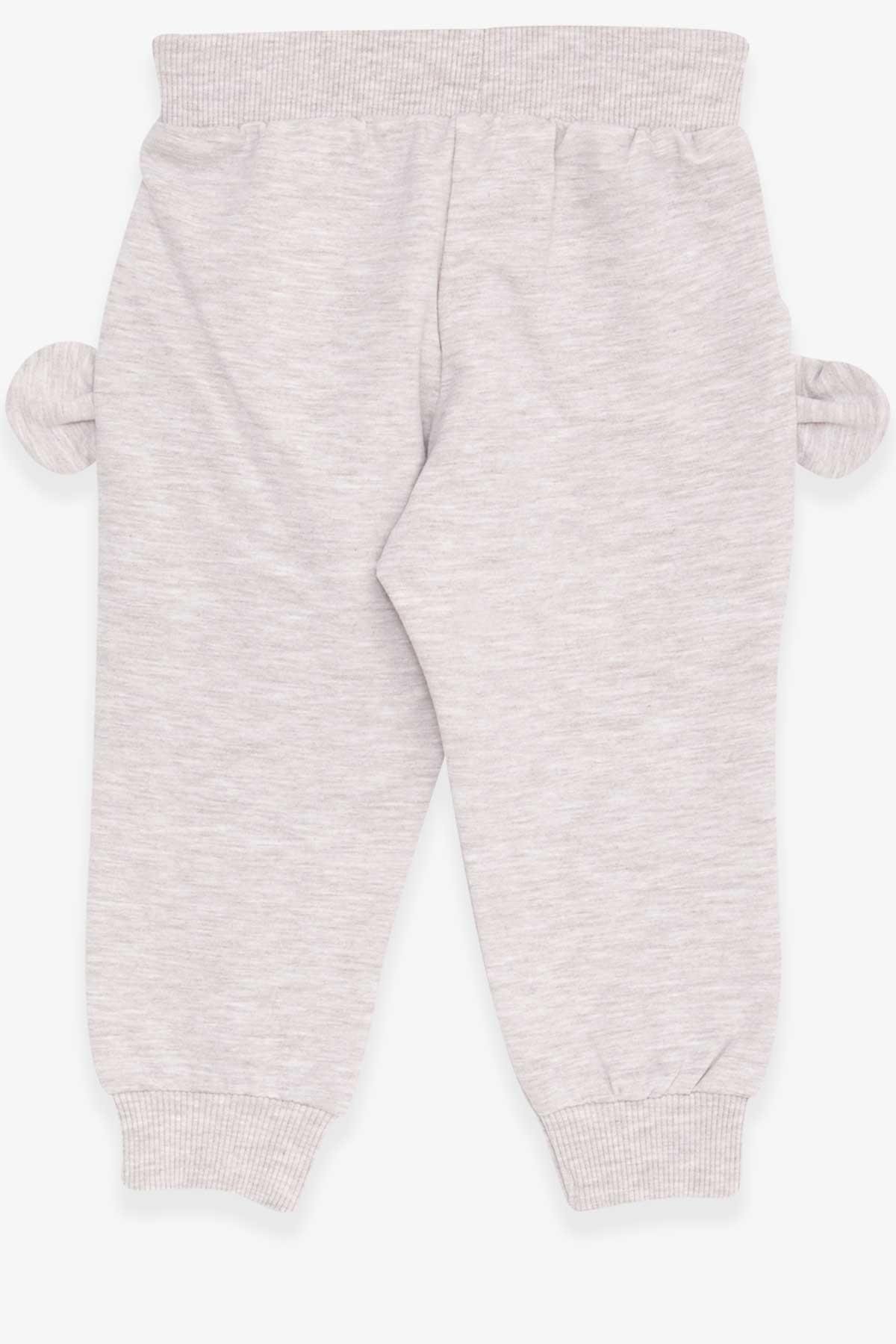 Breeze Kız Çocuk Eşofman Altı Tavşancık Nakışlı Bej Melanj (1-4 Yaş)