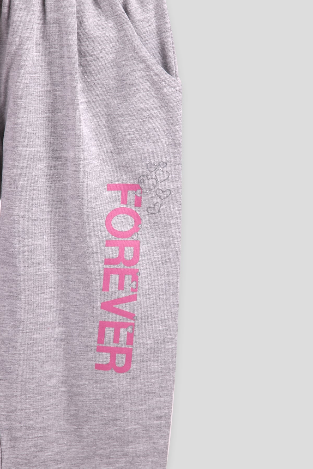 Breeze Kız Çocuk Eşofman Takım Bolerolu Simli Forever Baskılı Pembe (9-14 Yaş)