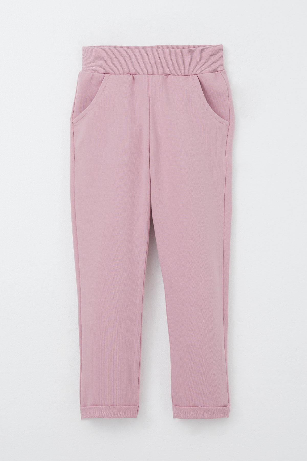 Breeze Kız Çocuk Eşofman Takım Çiçek Nakışlı Açık Gri Melanj (1.5-5 Yaş)