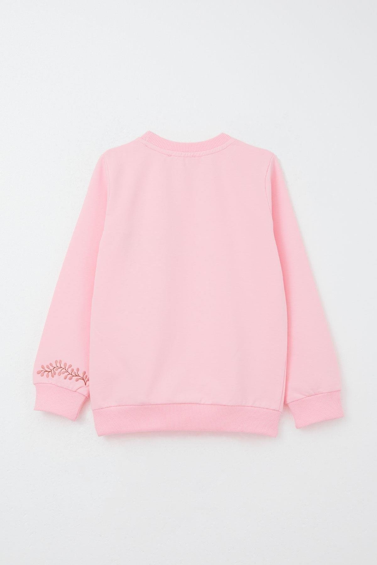 Breeze Kız Çocuk Eşofman Takım Çiçek Nakışlı Pembe (1.5-5 Yaş)