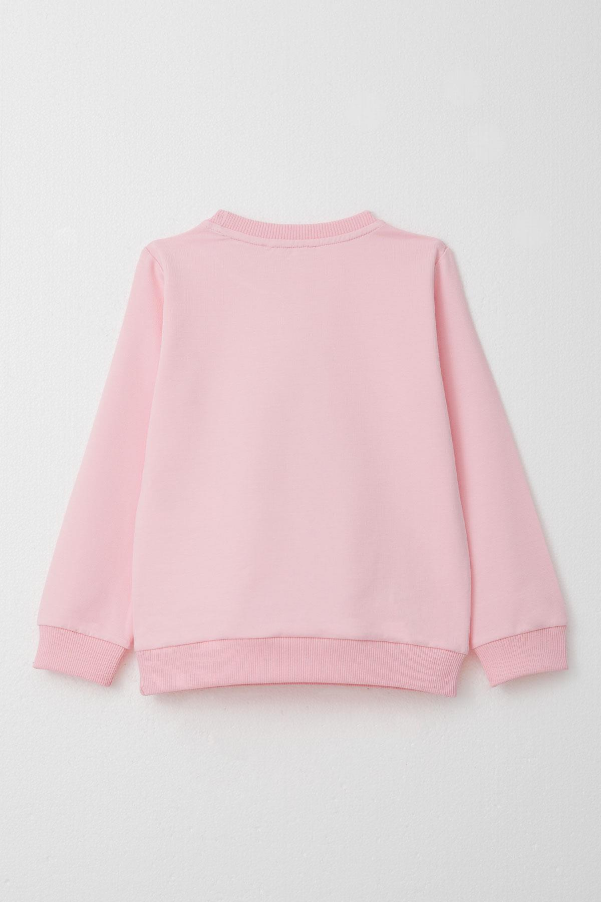 Breeze Kız Çocuk Eşofman Takım Düşünceli Kız Baskılı Pembe (2-4 Yaş)