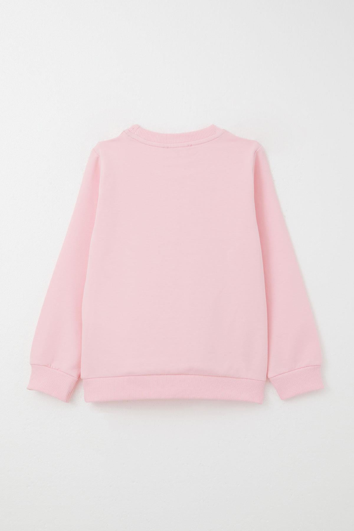 Breeze Kız Çocuk Eşofman Takım Fiyonklu Havalı Tavşancık Baskılı Pembe (1-4 Yaş)