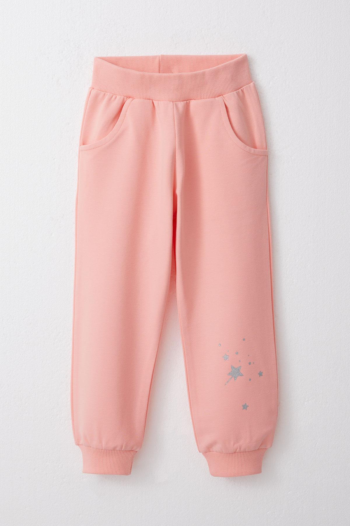 Breeze Kız Çocuk Eşofman Takım Sevimli Sihirbaz Tavşancık Baskılı Bej Melanj (1-4 Yaş)