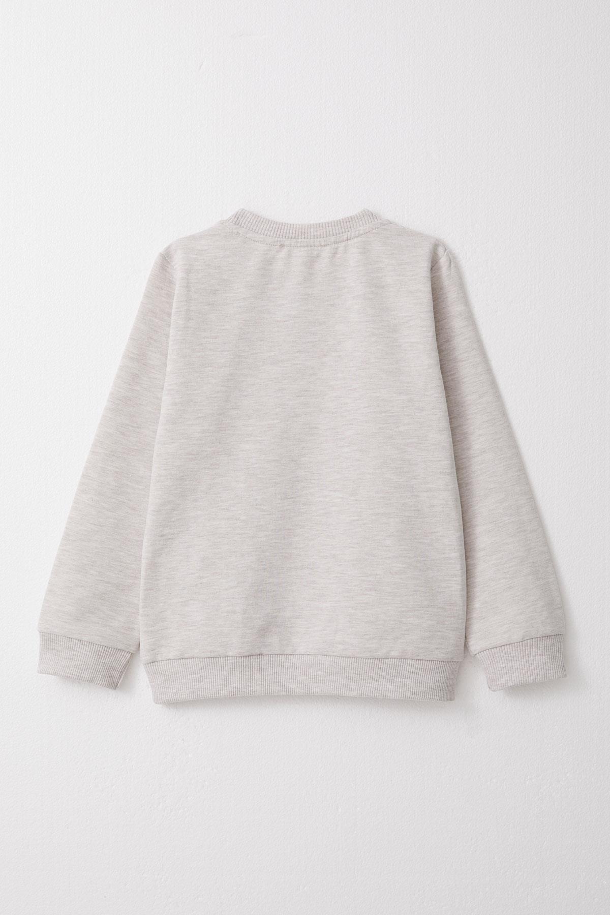 Breeze Kız Çocuk Eşofman Takım Sevimli Sihirbaz Tavşancık Baskılı Bej Melanj (1-4 Yaş)