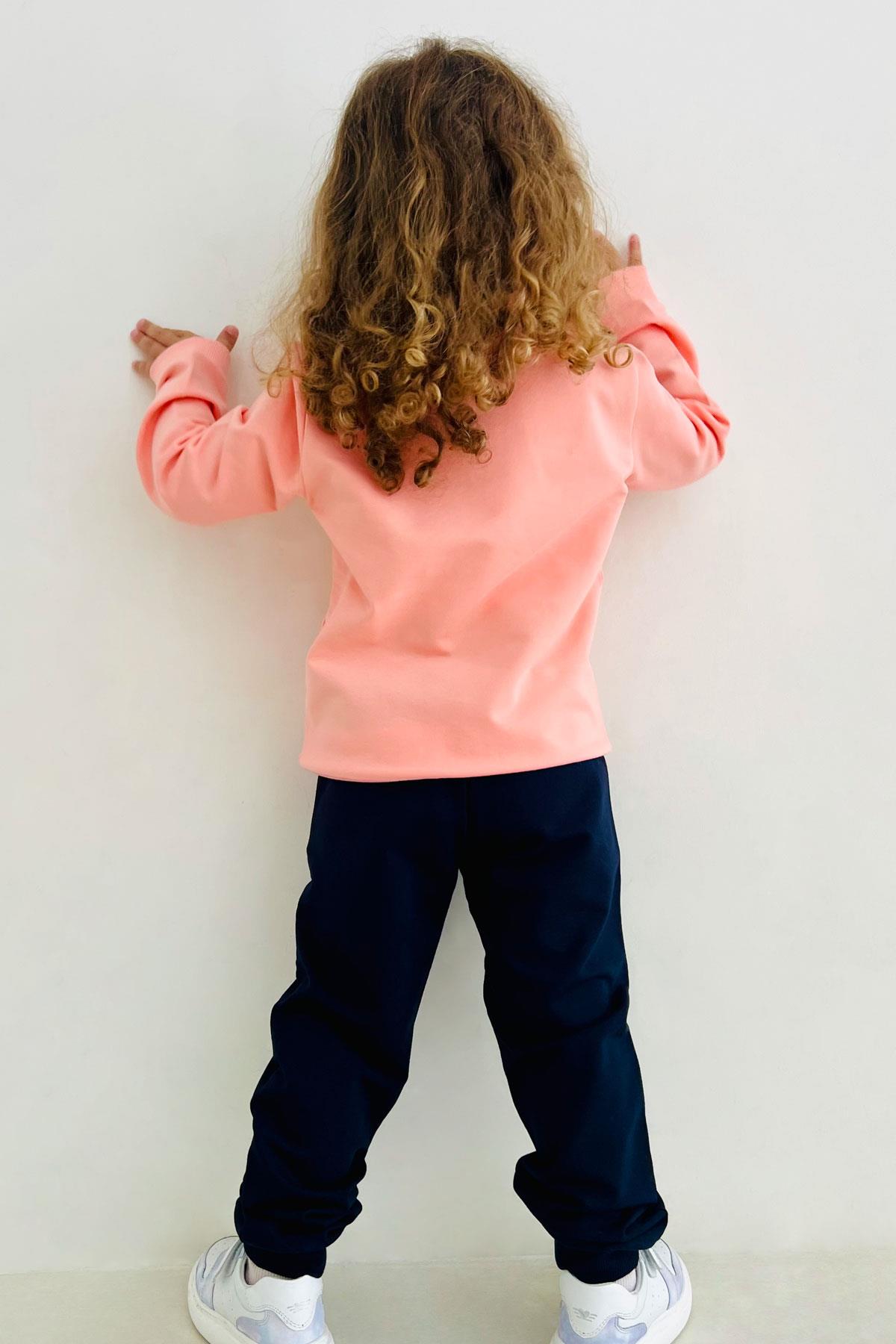 Breeze Kız Çocuk Eşofman Takım Sevimli Sihirbaz Tavşancık Baskılı Somon (1-4 Yaş)