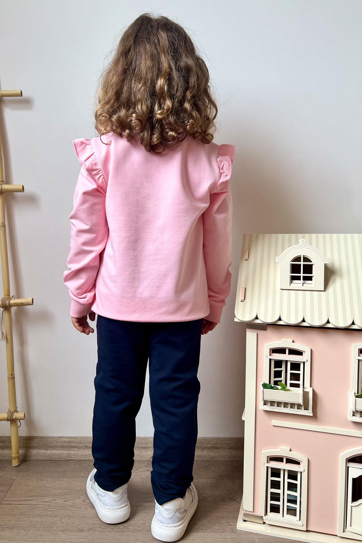 Breeze Kız Çocuk Eşofman Takım Sevimli Tavşancık Baskılı Pembe (3-8 Yaş)