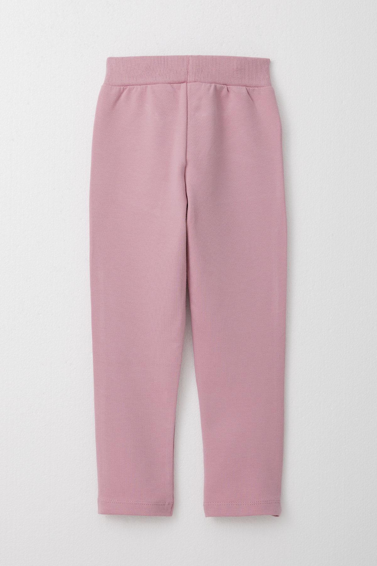 Breeze Kız Çocuk Eşofman Takım Simli Yazı Baskılı Sevimli Ayıcıklı Açık Gri Melanj (1.5-5 Yaş)