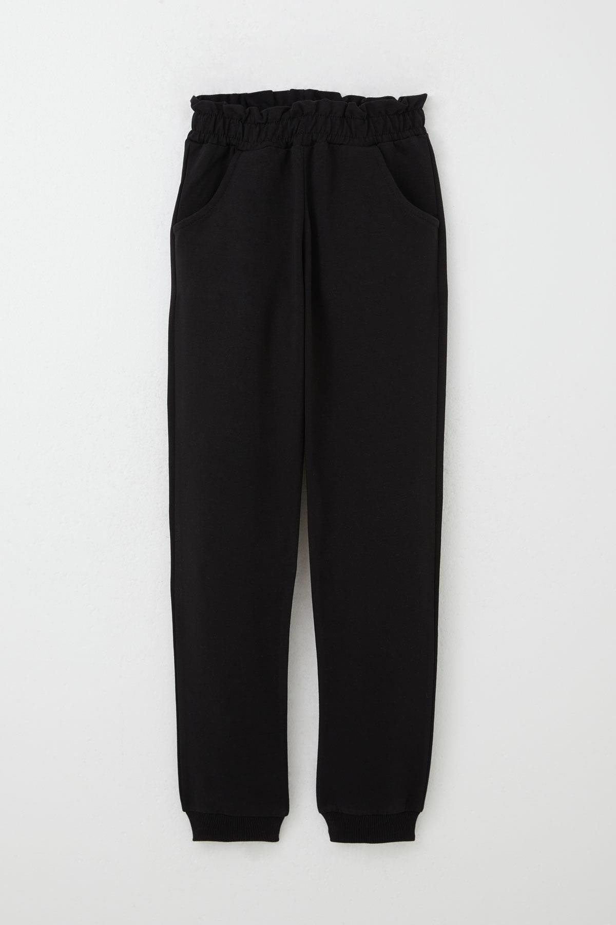 Breeze Kız Çocuk Eşofman Takım Taş İşlemeli Kalp Siyah (4-6 Yaş)