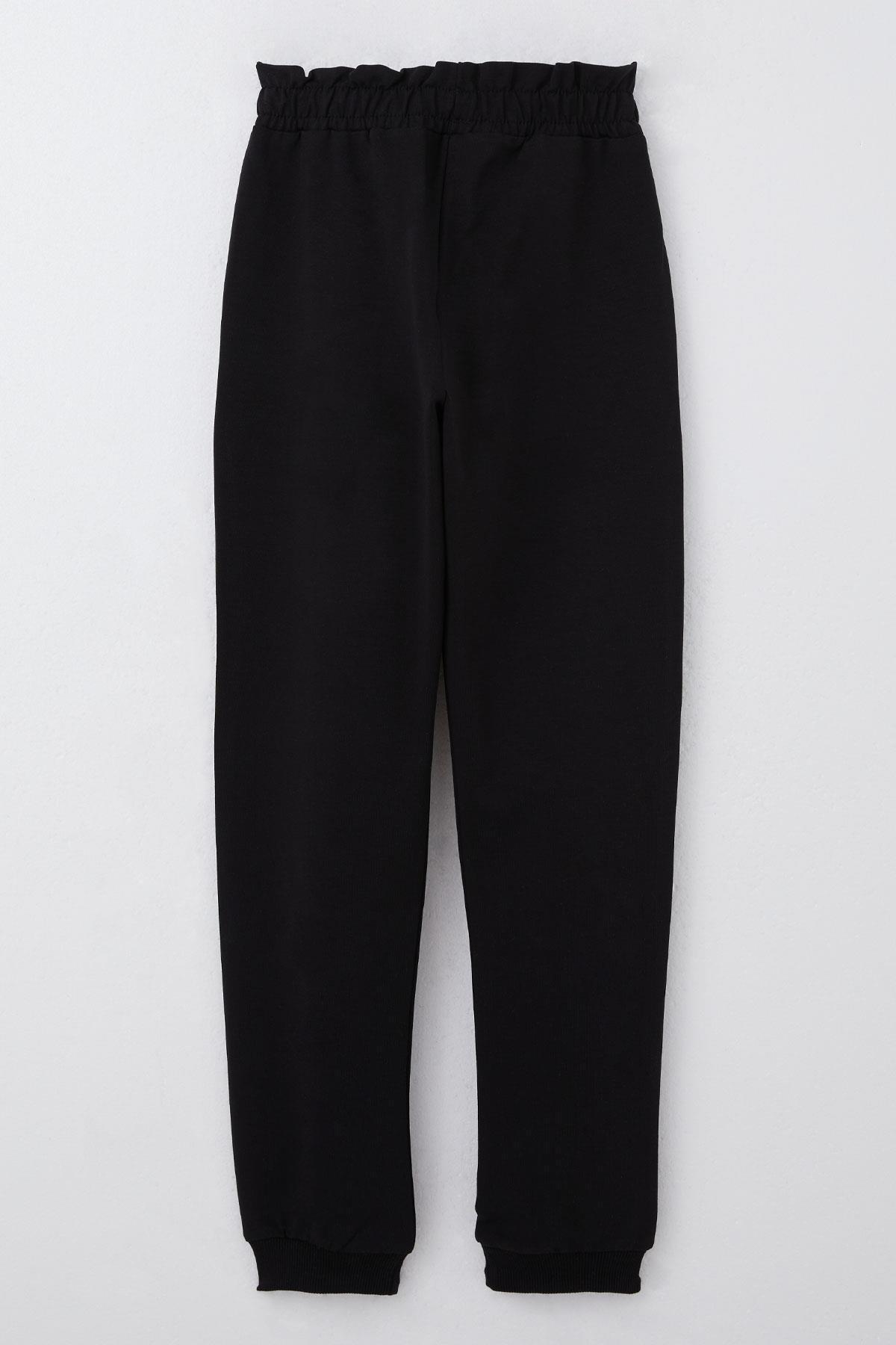 Breeze Kız Çocuk Eşofman Takım Taş İşlemeli Kalp Siyah (4-6 Yaş)