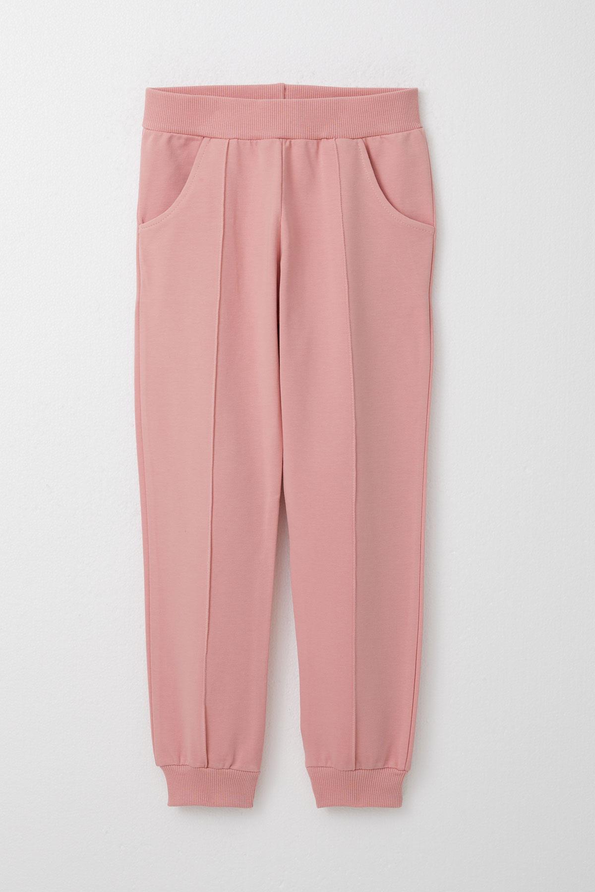 Breeze Kız Çocuk Eşofman Takım Yazı Baskılı Sırtı Çiçekli Açık Gri Melanj (4-9 Yaş)