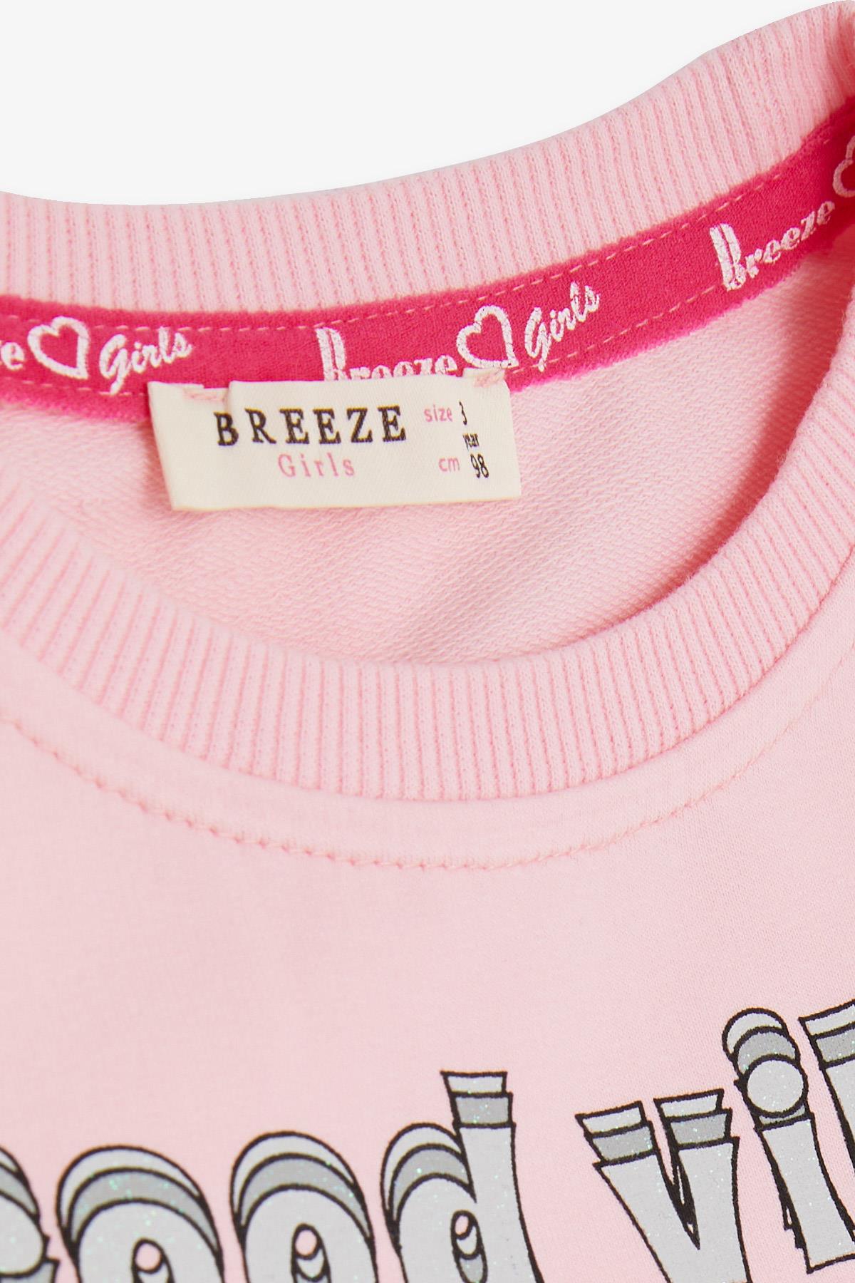 Breeze Kız Çocuk Eşofman Takımı Ayıcık Baskılı Pembe (3-8 Yaş)