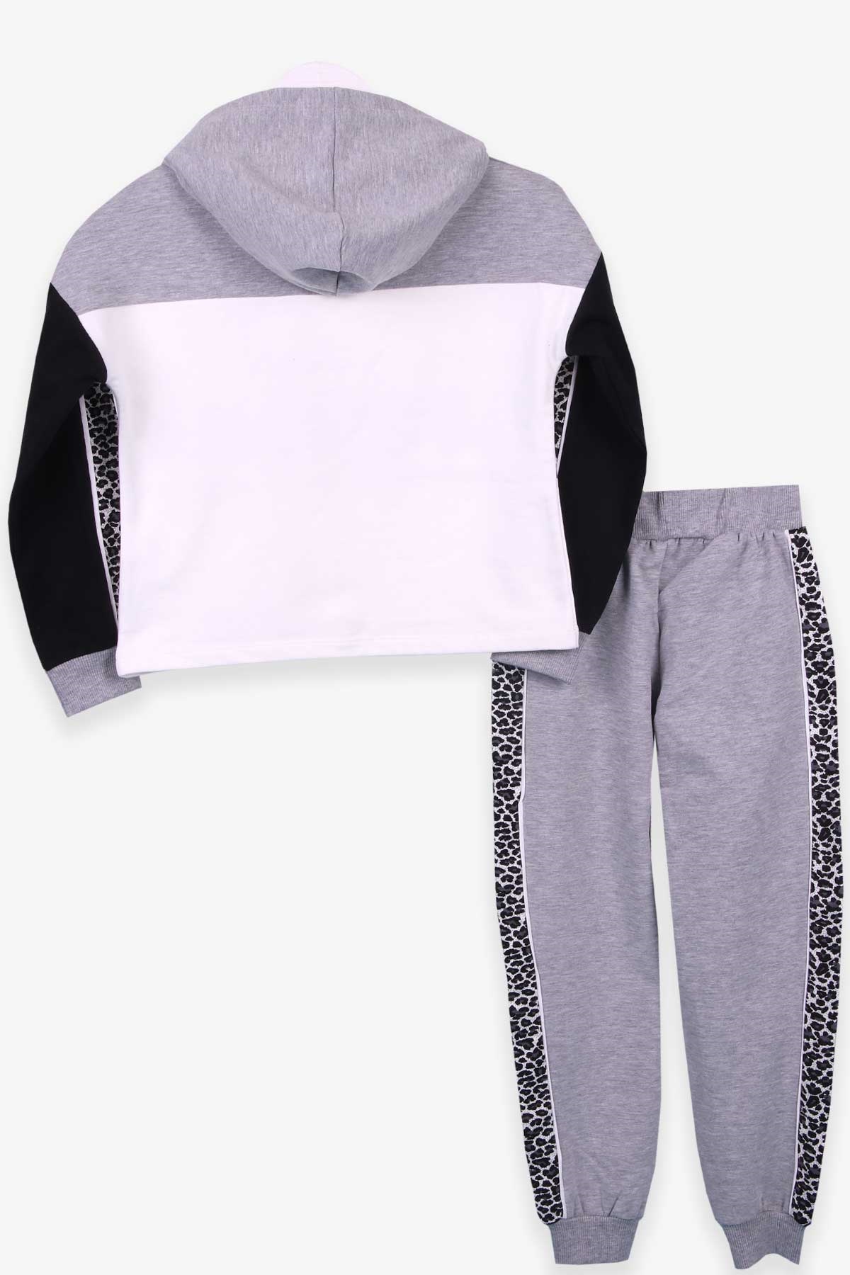 Breeze Kız Çocuk Eşofman Takımı Baskılı Koyu Gri Melanj (6-12 Yaş)