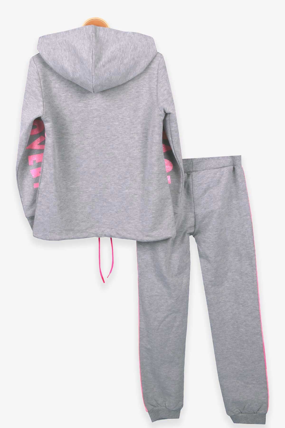Breeze Kız Çocuk Eşofman Takımı Baskılı Gri Melanj (9-10 Yaş)