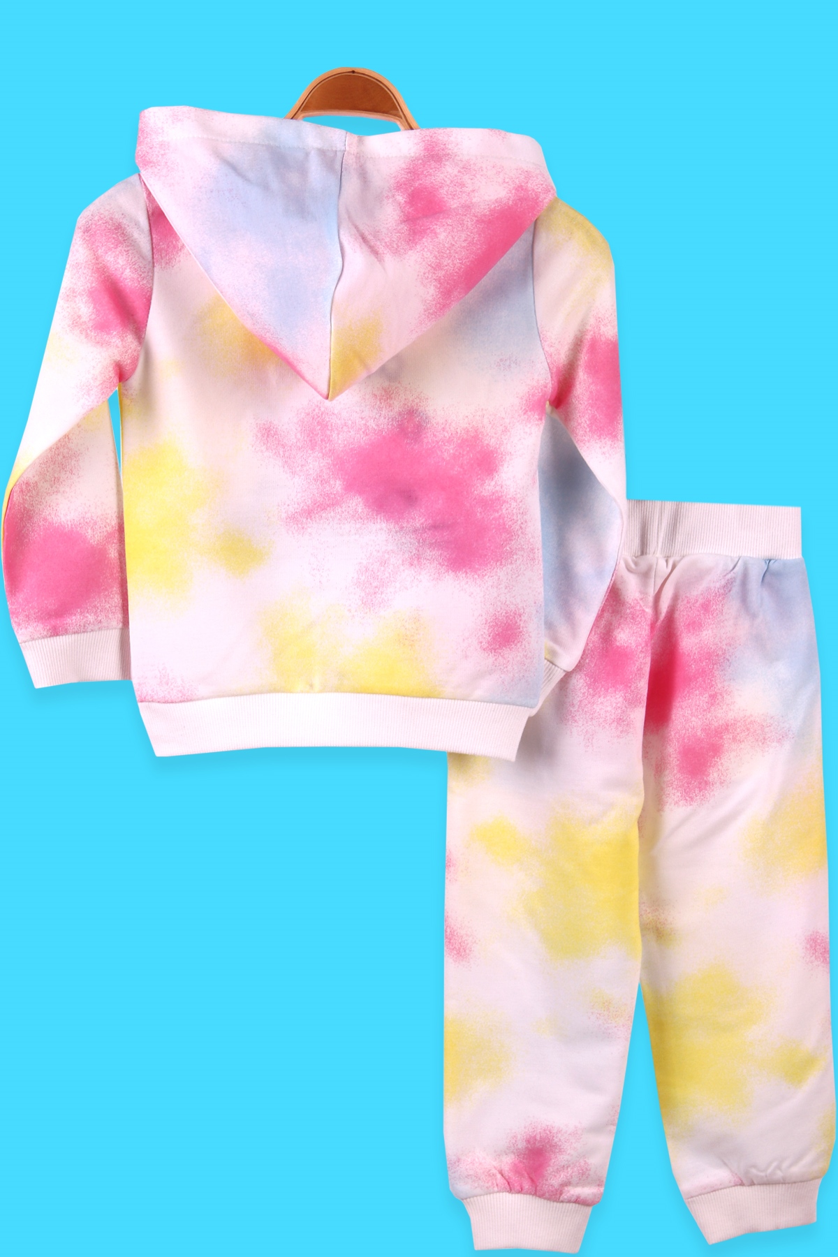 Breeze Kız Çocuk Eşofman Takımı Batik Desenli Ekru (2-6 Yaş)