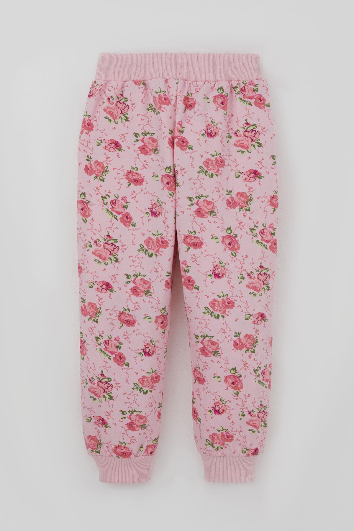 Breeze Kız Çocuk Eşofman Takımı Çiçek Desenli Pembe (1.5-4 Yaş)