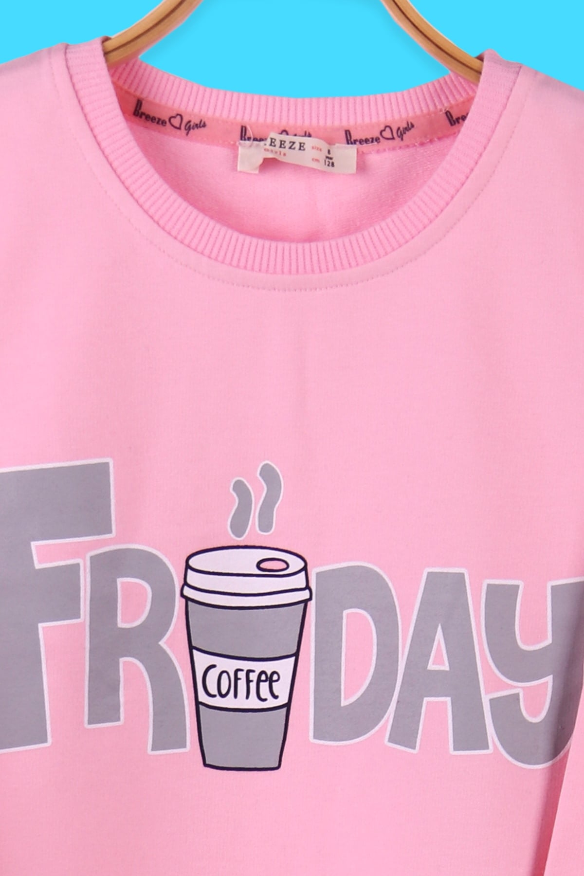 Breeze Kız Çocuk Eşofman Takımı Friday Baskılı Pudra (8-12 Yaş)