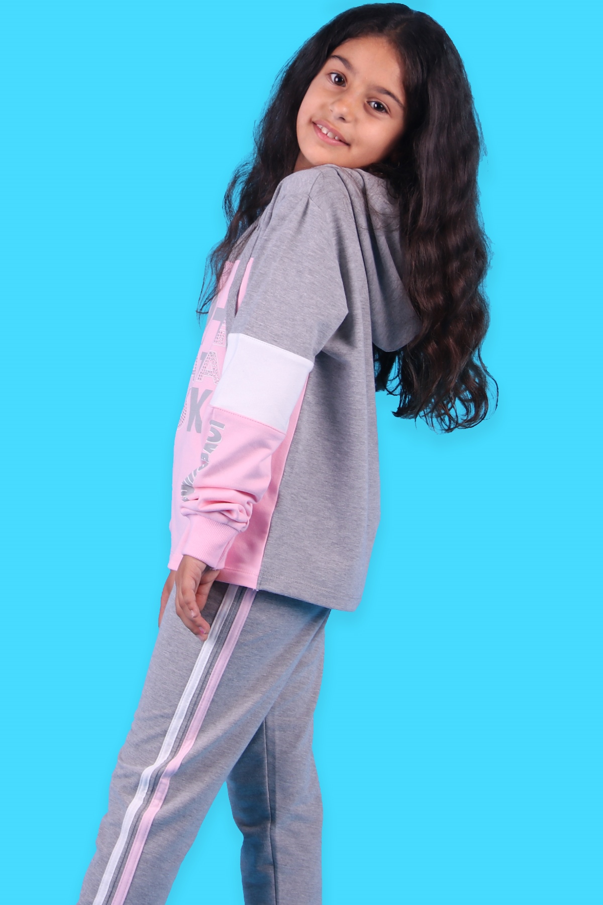 Breeze Kız Çocuk Eşofman Takımı Kapüşonlu Pudra (9-14 Yaş)
