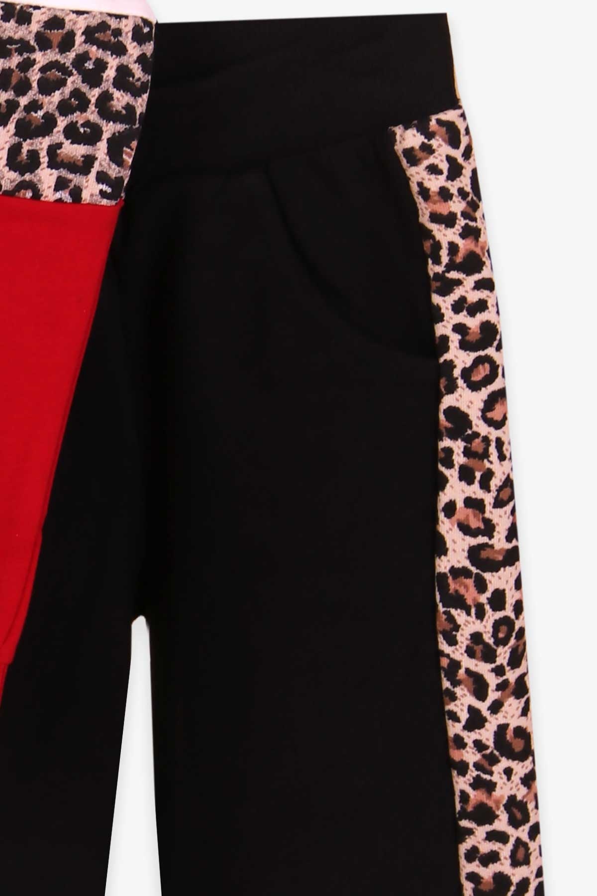Breeze Kız Çocuk Eşofman Takımı Leoparlı Kırmızı (6-12 Yaş)