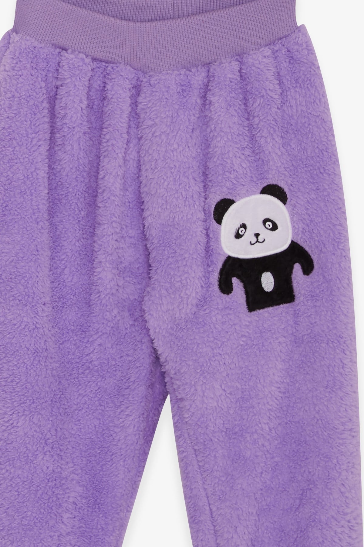 Breeze Kız Çocuk Eşofman Takımı Peluş Pandacık Nakışlı Lila (4-5-7-8 Yaş)